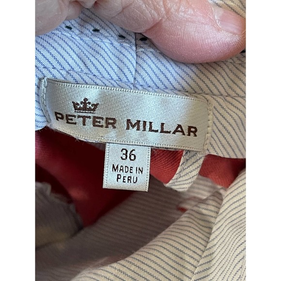 NEW NWT Peter Millar Washed Twill Flat Front Men's Pants Sport Red 36" x 37.5" - Picture 7 of 11